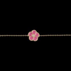 Jacques Lemans Armband Blume Sterlingsilber vergoldet mit Emaille/Topas Fashion