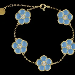 Jacques Lemans Armband "Blumen" Sterlingsilber vergoldet mit Emaille/Topase New