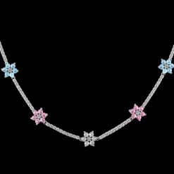 Jacques Lemans Kette "Blumen" Sterlingsilber mit Topasen New