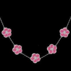 Jacques Lemans Kette "Blumen" Sterlingsilber mit Emaille/Topasen Sale