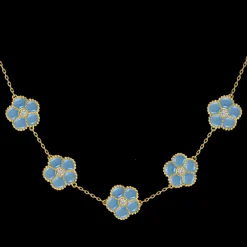 Jacques Lemans Kette "Blumen" Sterlingsilber vergoldet mit Emaille/Topasen Cheap