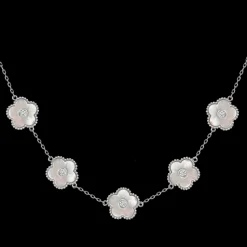 Jacques Lemans Kette "Blumen" Sterlingsilber mit Perlmutt/Topasen Cheap
