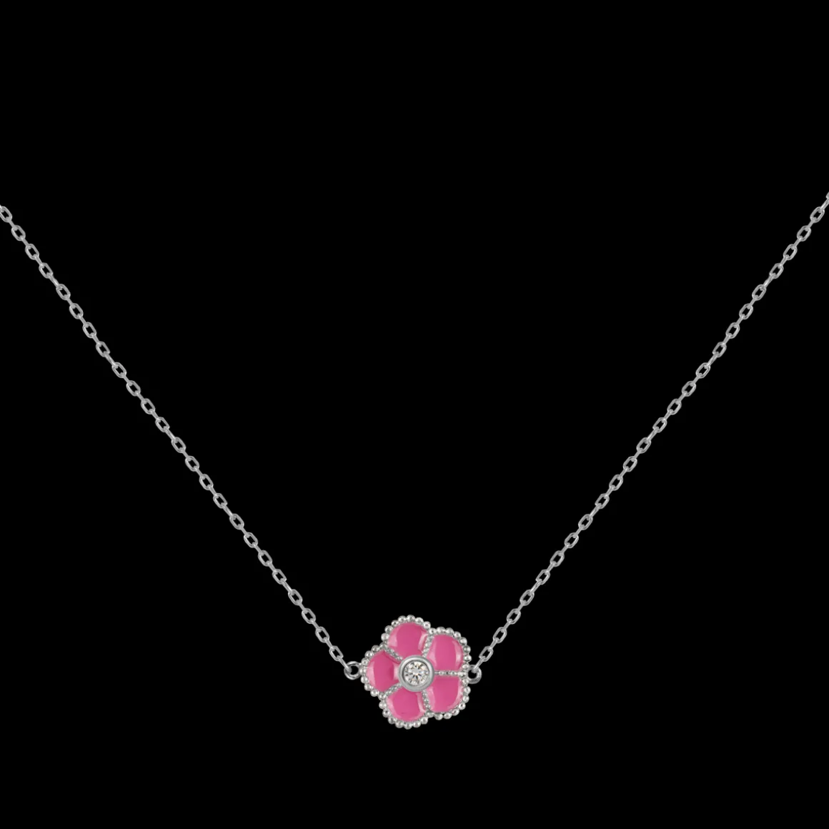 Jacques Lemans Kette "Blume" Sterlingsilber mit Emaille/Topas Best Sale