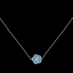 Jacques Lemans Kette "Blume" Sterlingsilber mit Emaille/Topas Outlet