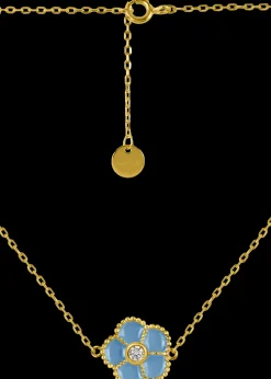 Jacques Lemans Kette "Blume" Sterlingsilber vergoldet mit Emaille/Topas Discount