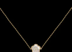Jacques Lemans Kette "Blume" Sterlingsilber vergoldet mit Perlmutt/Topas Discount