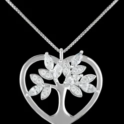 Jacques Lemans Kette "Herz/Lebensbaum" Sterlingsilber mit Topasen Flash Sale