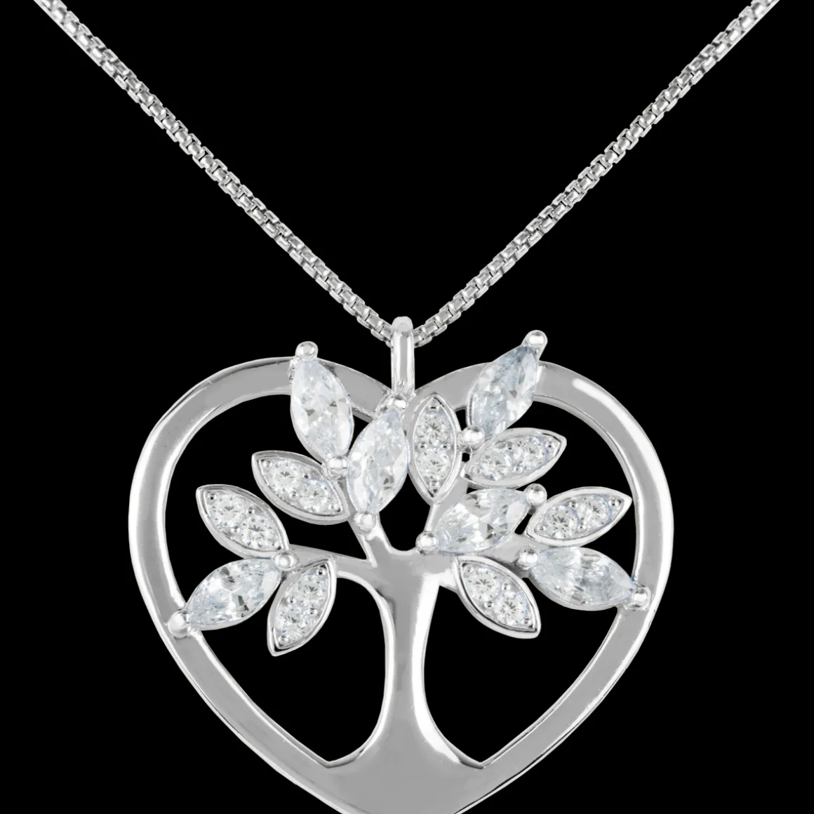 Jacques Lemans Kette "Herz/Lebensbaum" Sterlingsilber mit Topasen Flash Sale