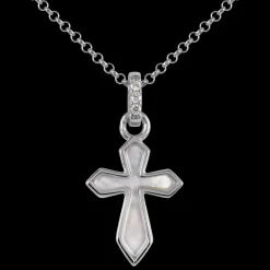 Jacques Lemans Kette "Kreuz" Sterlingsilber mit Perlmutt/Topase Fashion