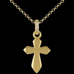 Jacques Lemans Kette "Kreuz" Sterlingsilber vergoldet mit Topasen Discount