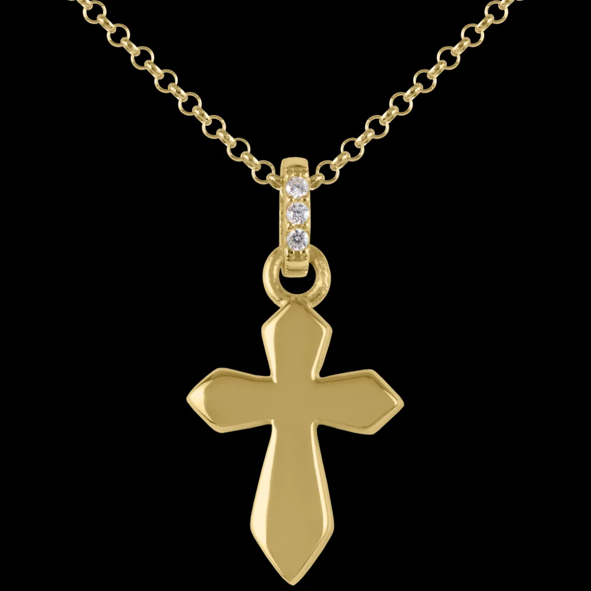 Jacques Lemans Kette "Kreuz" Sterlingsilber vergoldet mit Topasen Discount