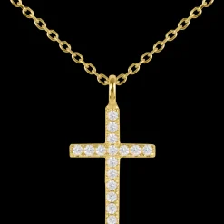 Jacques Lemans Kette "Kreuz" Sterlingsilber vergoldet mit Topasen Cheap