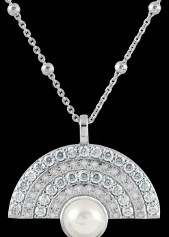 Jacques Lemans Kette Sterlingsilber mit weißen Topas Edelsteinen & Perle Sale