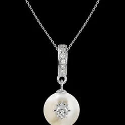 Jacques Lemans Kette Sterlingsilber mit weißen Topas Edelsteinen & Perle Best