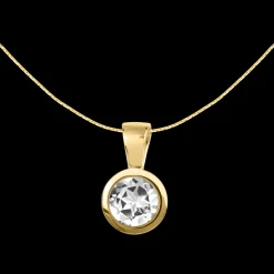 Jacques Lemans Kette Sterlingsilber vergoldet mit White Topaz New