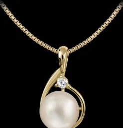 Jacques Lemans Kette Sterlingsilber vergoldet mit Perle Clearance