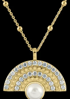 Jacques Lemans Kette Sterlingsilber vergoldet mit weißen Topas & Perle Flash Sale