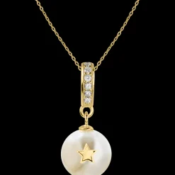 Jacques Lemans Kette Sterlingsilber vergoldet mit weißen Topas & Perle Flash Sale