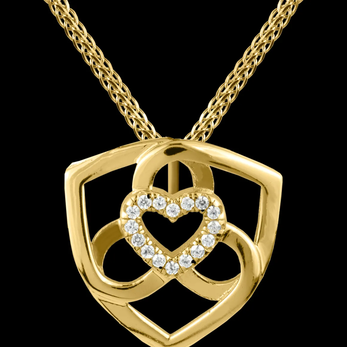 Jacques Lemans Kette Sterlingsilber vergoldet mit weißen Topas Edelsteinen Online