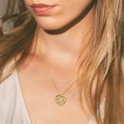 Jacques Lemans Kette Sterlingsilber vergoldet mit weißen Topas Edelsteinen Best
