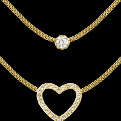 Jacques Lemans Kette Sterlingsilber vergoldet mit White Topaz Shop