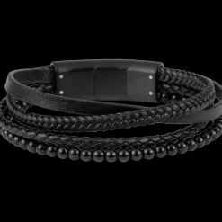 Jacques Lemans Lederarmband mit Onyx Clearance