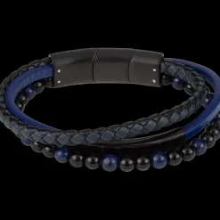Jacques Lemans Lederarmband mit Onyx/Lapislazuli Best