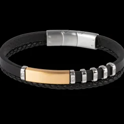 Jacques Lemans Lederarmband mit Zirkonia Clearance