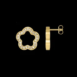 Jacques Lemans Ohrstecker "Blume" Sterlingsilber vergoldet mit Topasen Discount