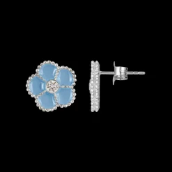 Jacques Lemans Ohrstecker "Blume" Sterlingsilber mit Emaille/Topas Online