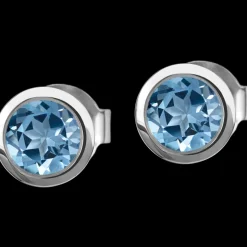 Jacques Lemans Ohrstecker Sterlingsilber mit blauem Topas New