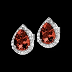 Jacques Lemans Ohrstecker Sterlingsilber mit Garnet Discount
