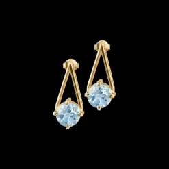 Jacques Lemans Ohrstecker Sterlingsilber vergoldet mit Sky Blue Topaz Sale