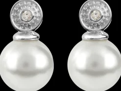 Jacques Lemans Ohrstecker Sterlingsilber mit White Topaz & Perle Outlet