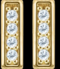 Jacques Lemans Ohrstecker Sterlingsilber vergoldet mit weißem Topas Online