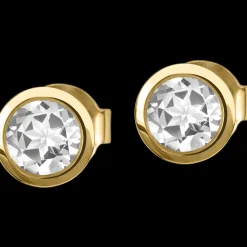 Jacques Lemans Ohrstecker Sterlingsilber vergoldet mit White Topaz Fashion