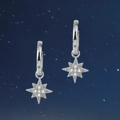 Jacques Lemans Ohrstecker Sterlingsilber mit weißen Topas Edelsteinen Sale