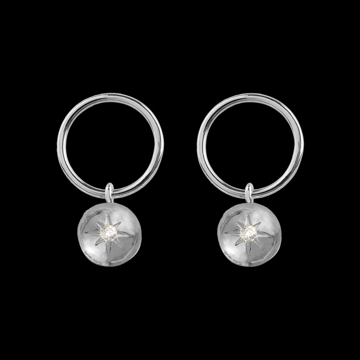 Jacques Lemans Ohrstecker Sterlingsilber mit weißen Topas Edelsteinen Clearance