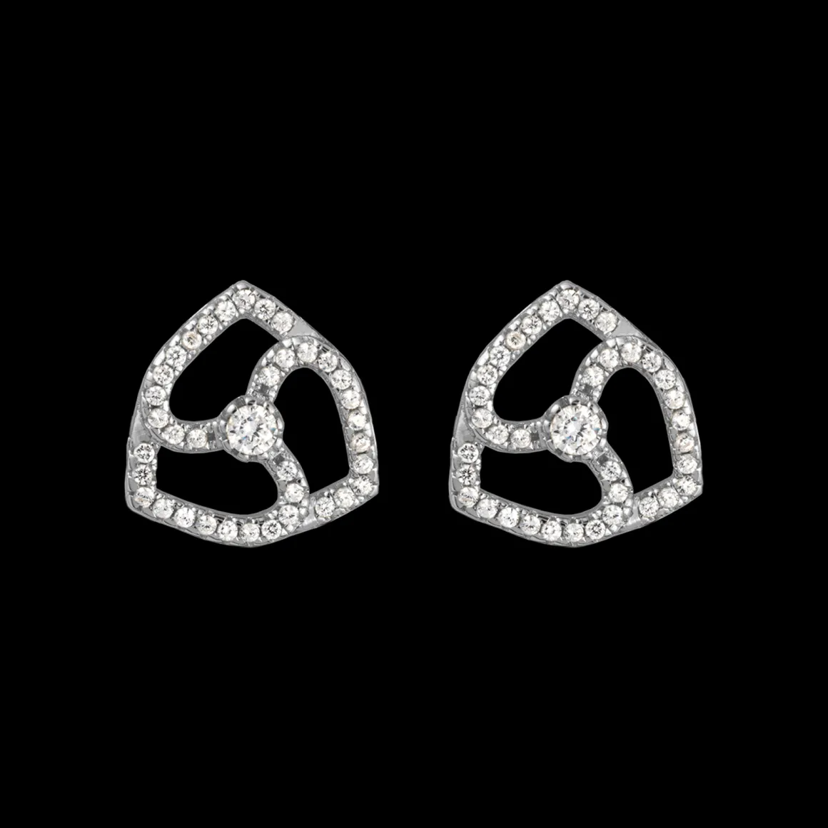 Jacques Lemans Ohrstecker Sterlingsilber mit weißen Topas Edelsteinen Hot