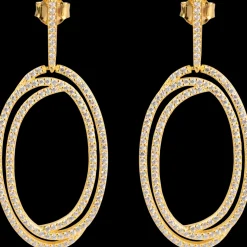 Jacques Lemans Ohrstecker Sterlingsilber vergoldet mit Topasen Clearance