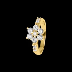 Jacques Lemans Ring "Blume" Sterlingsilber vergoldet mit Topasen Flash Sale