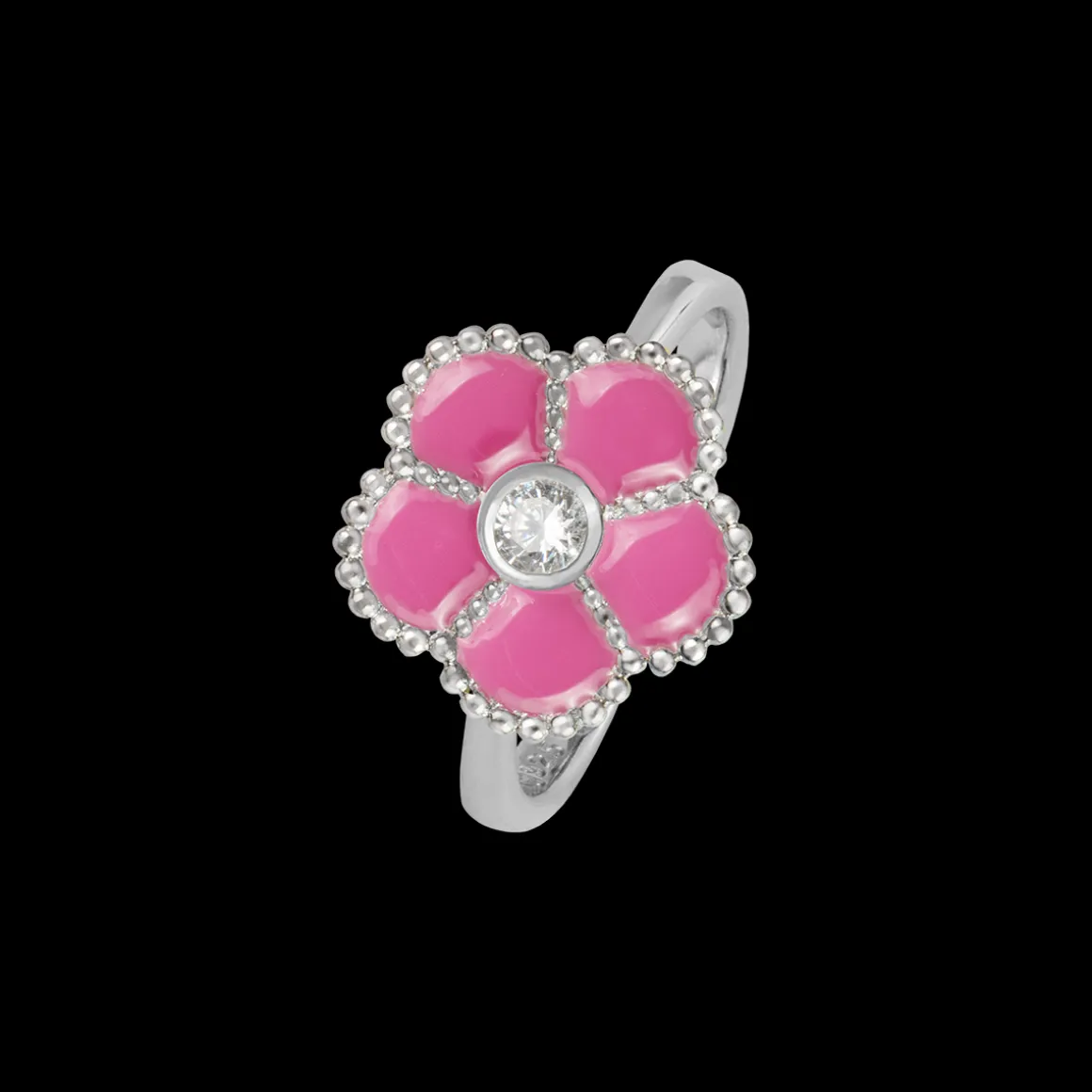 Jacques Lemans Ring "Blume" Sterlingsilber mit Emaille/Topas Cheap
