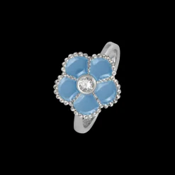 Jacques Lemans Ring "Blume" Sterlingsilber mit Emaille/Topas Discount