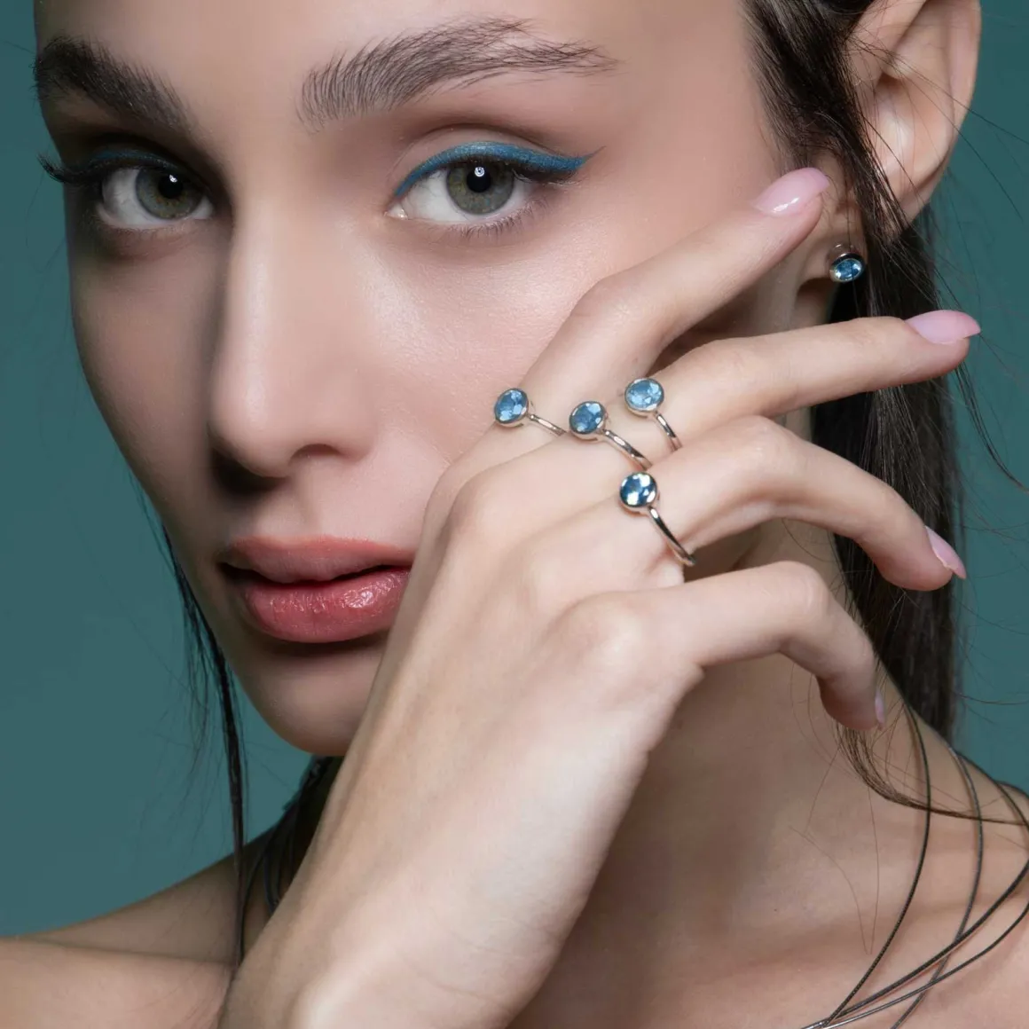 Jacques Lemans Ring Sterlingsilber mit blauem Topas Cheap