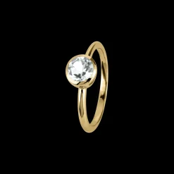 Jacques Lemans Ring Sterlingsilber vergoldet mit White Topaz Outlet